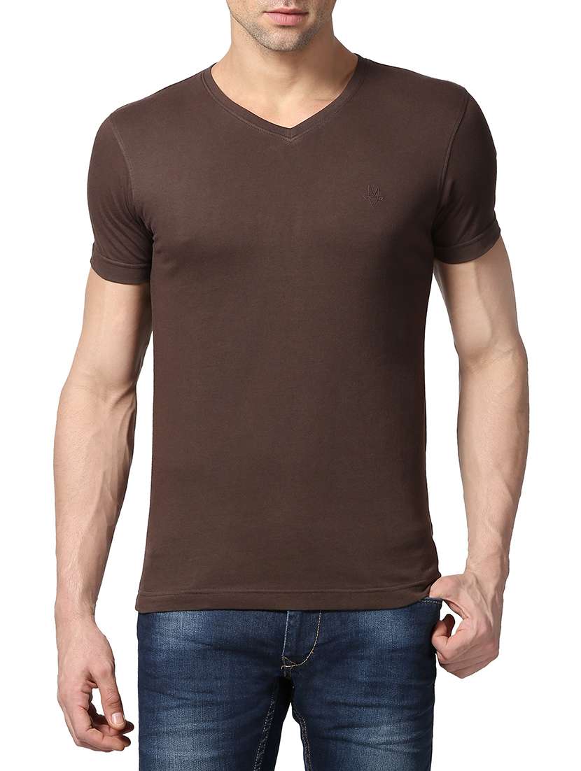 brown cotton t-shirt