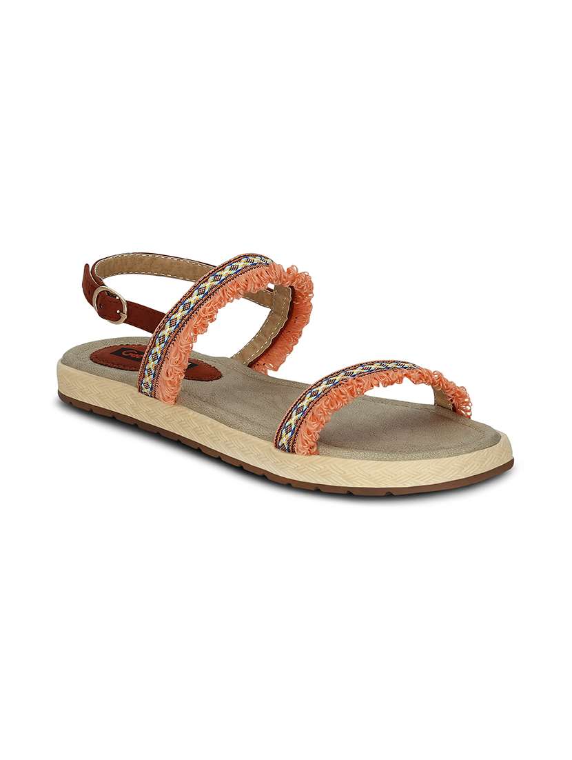 tan faux leather back strap sandals