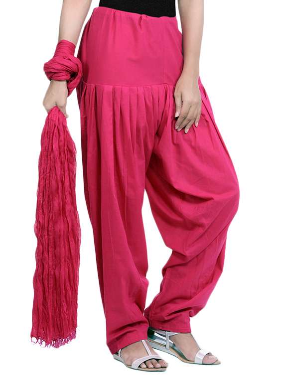 pink cotton patiyala salwar with dupatta