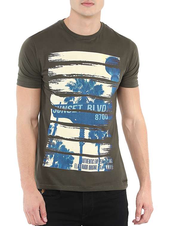 brown cotton t-shirt