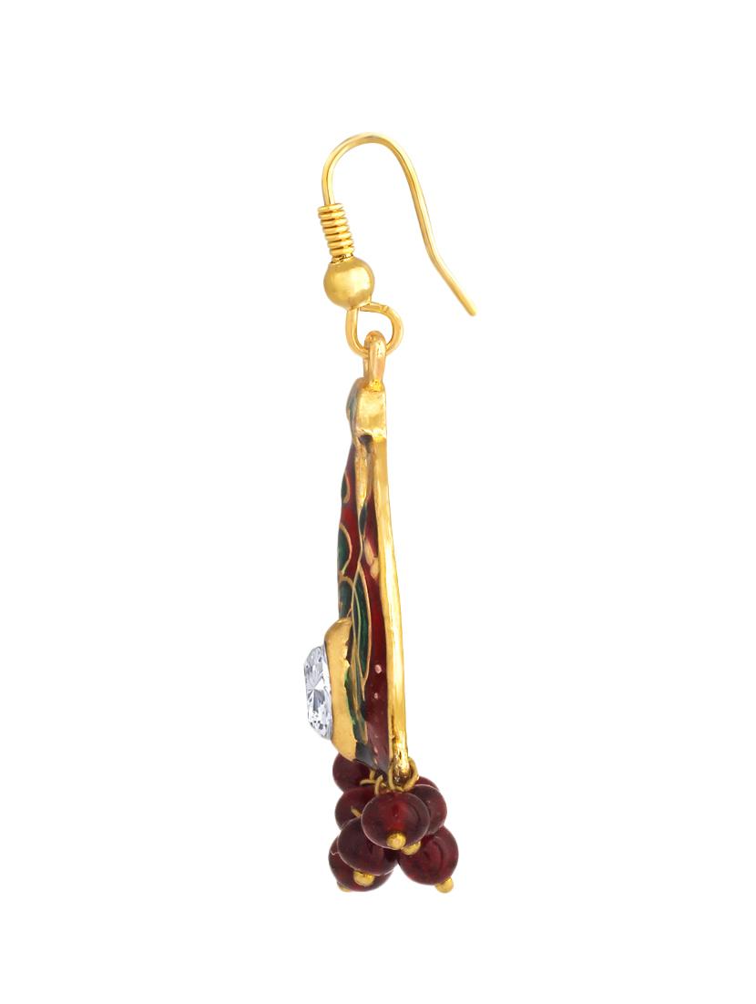 multi colored metal meenakari earrings - 13693809 -  Standard Image - 1