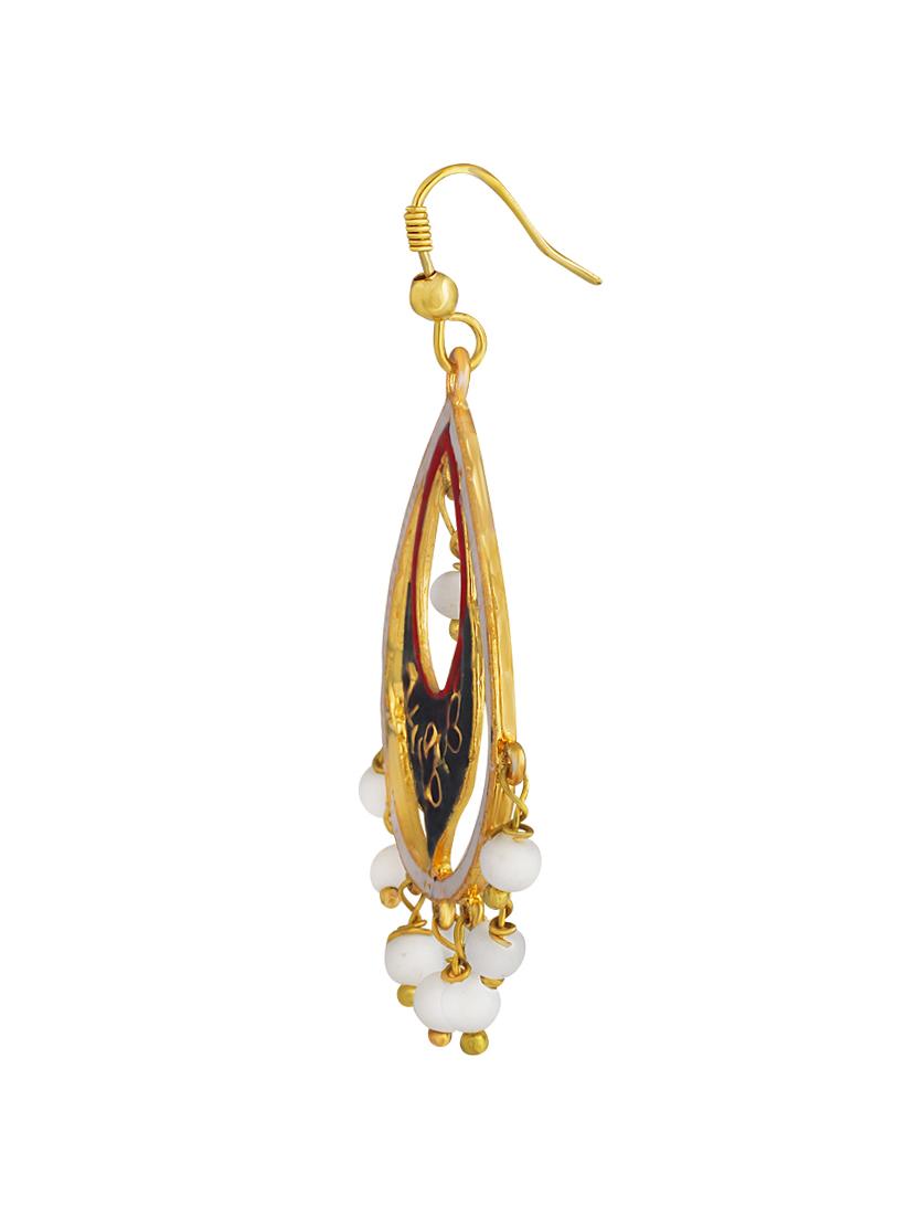 multi colored metal meenakari earrings - 13693816 -  Standard Image - 1