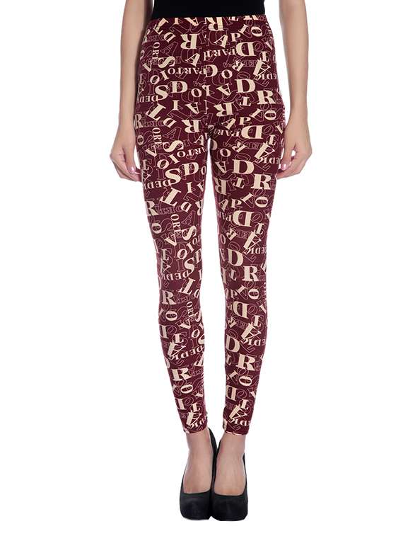 red viscose leggings