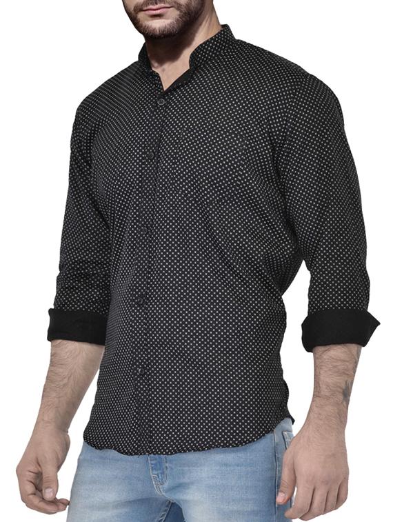 black cotton casual shirt - 13695658 - Standard Image - 1