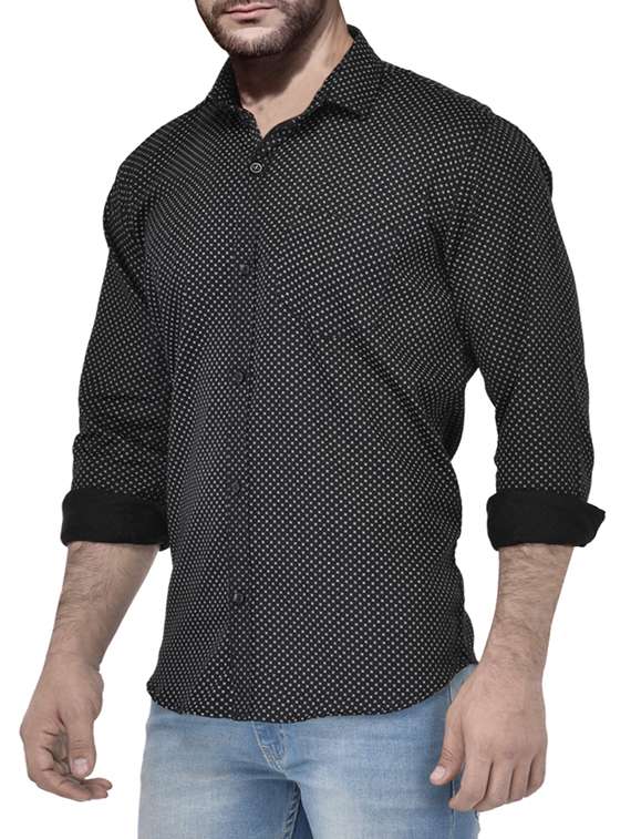 black cotton casual shirt - 13695661 - Standard Image - 1