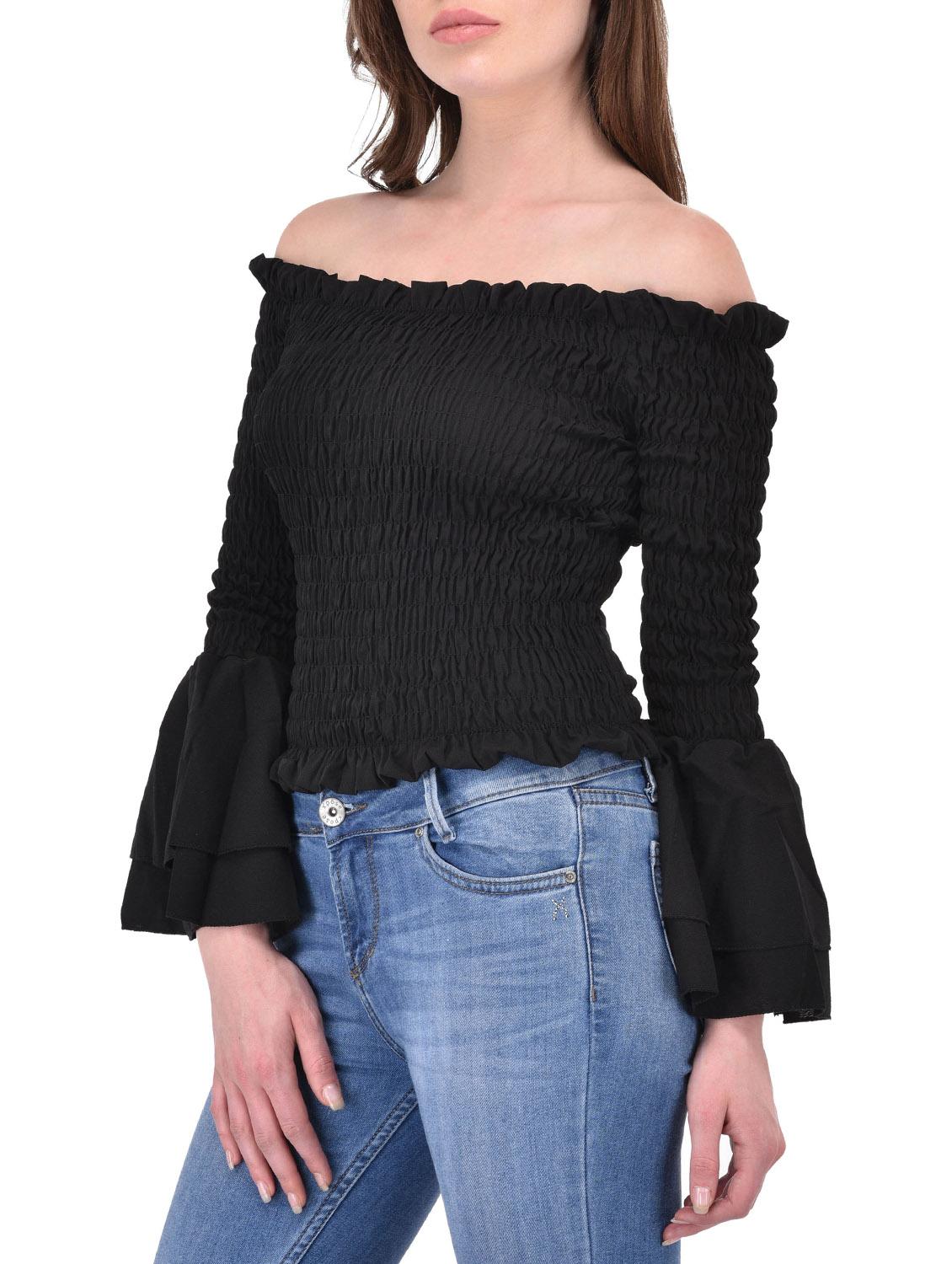 black viscose regular top - 13696287 -  Standard Image - 1