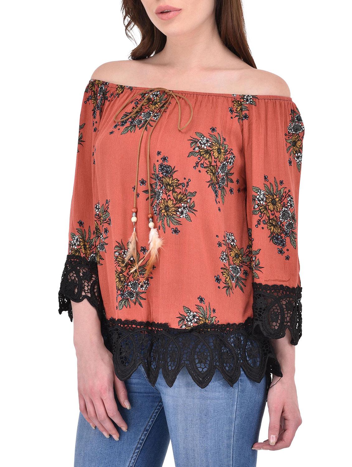 orange cotton regular top - 13696288 - Standard Image - 1