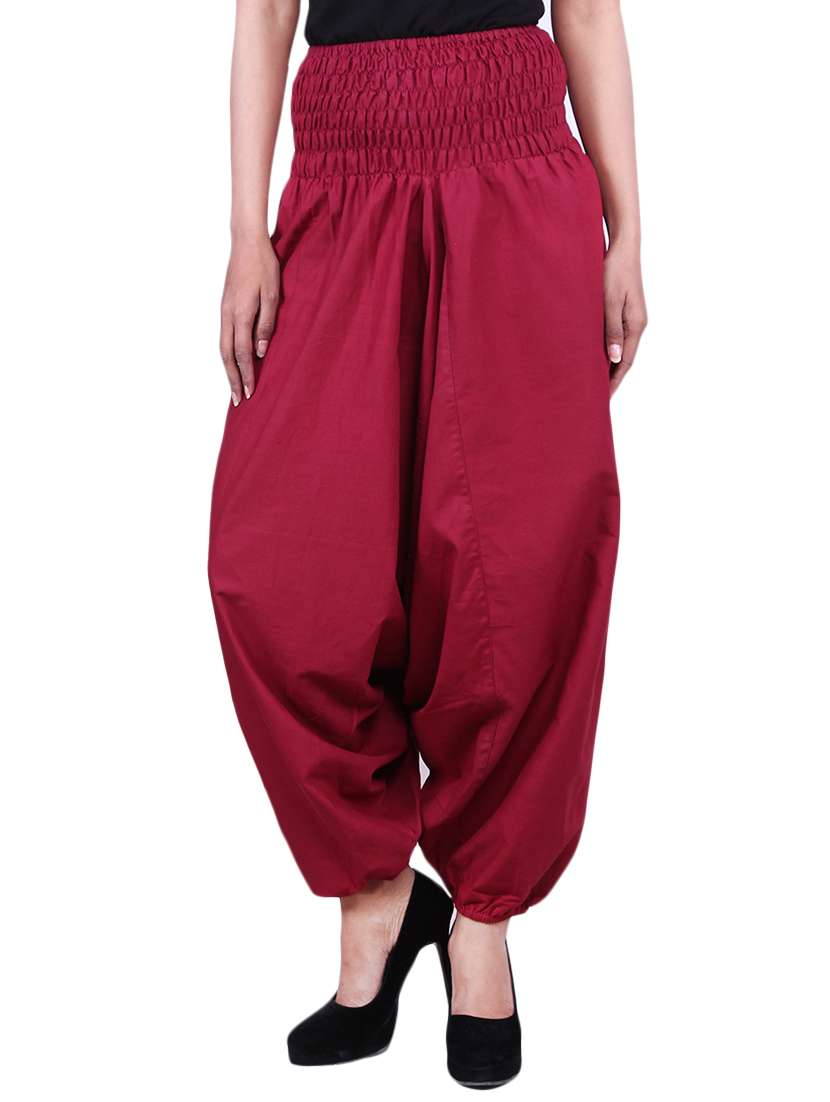 red cotton harem salwars