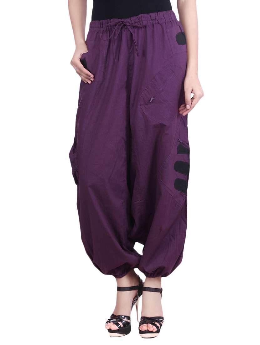 purple cotton harem salwars