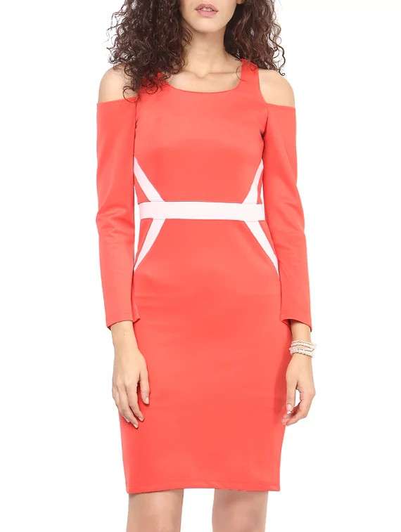orange bodycon dress
