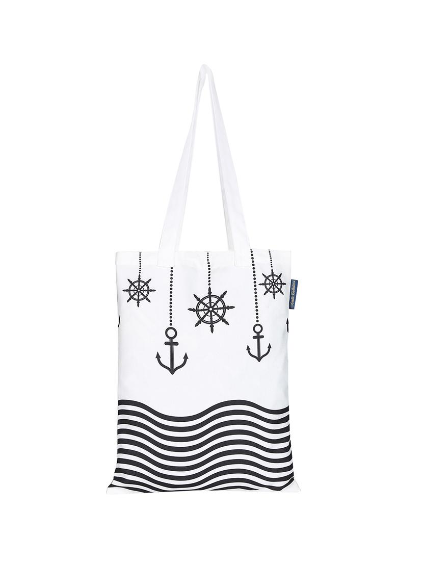 white polyester printed handbag - 13710041 -  Zoom Image - 0