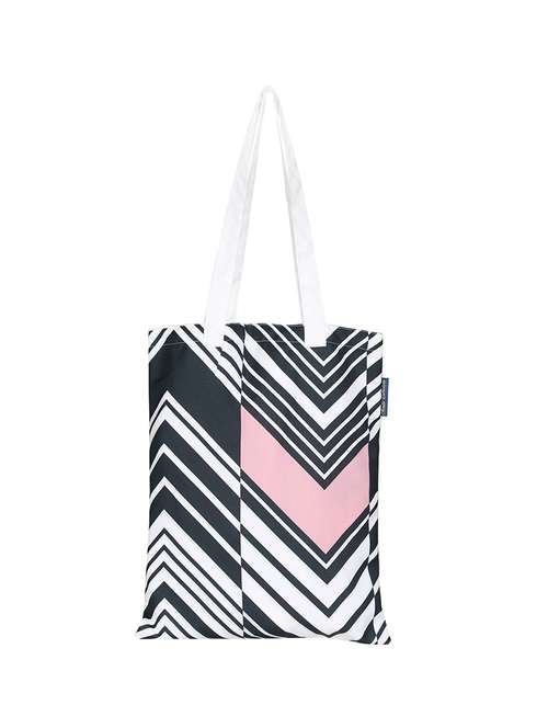 white polyester printed tote - 13710045 -  Standard Image - 0