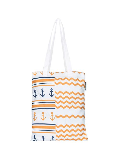 white polyester printed tote - 13710046 -  Standard Image - 0