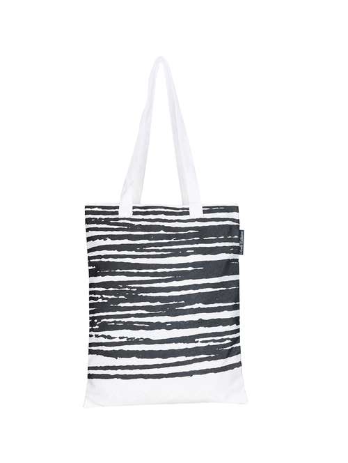 white polyester printed tote - 13710051 - Standard Image - 0