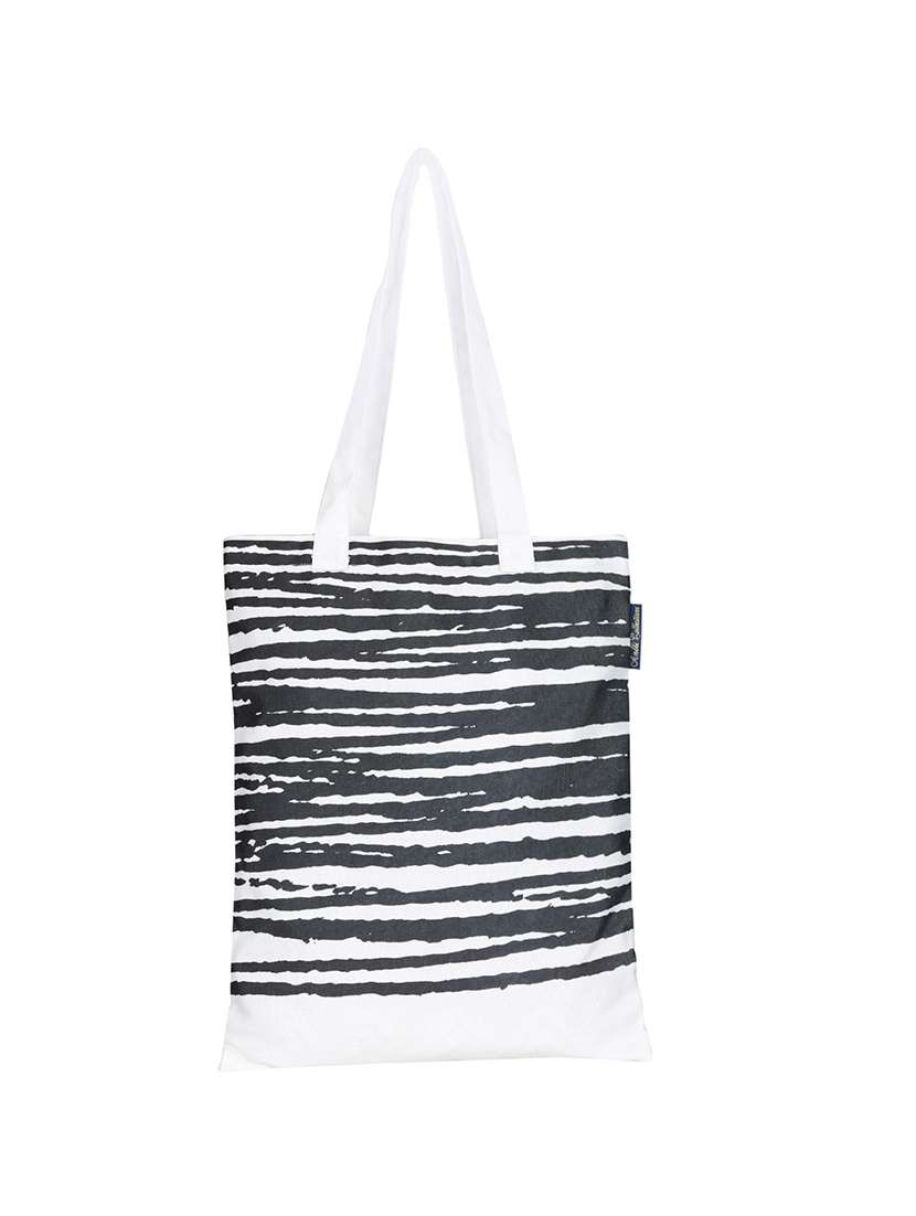 white polyester printed tote - 13710051 - Zoom Image - 0