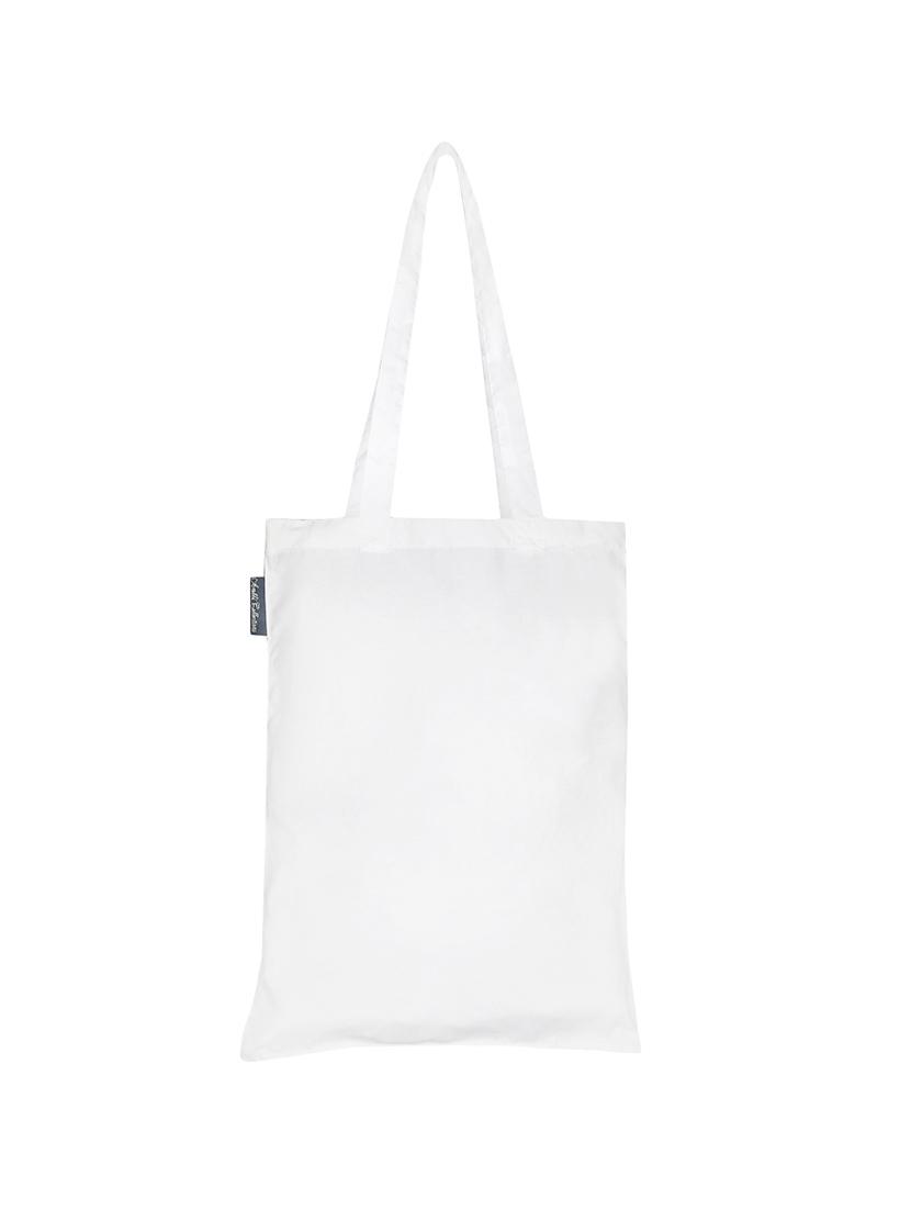 white polyester printed tote - 13710052 - Standard Image - 1