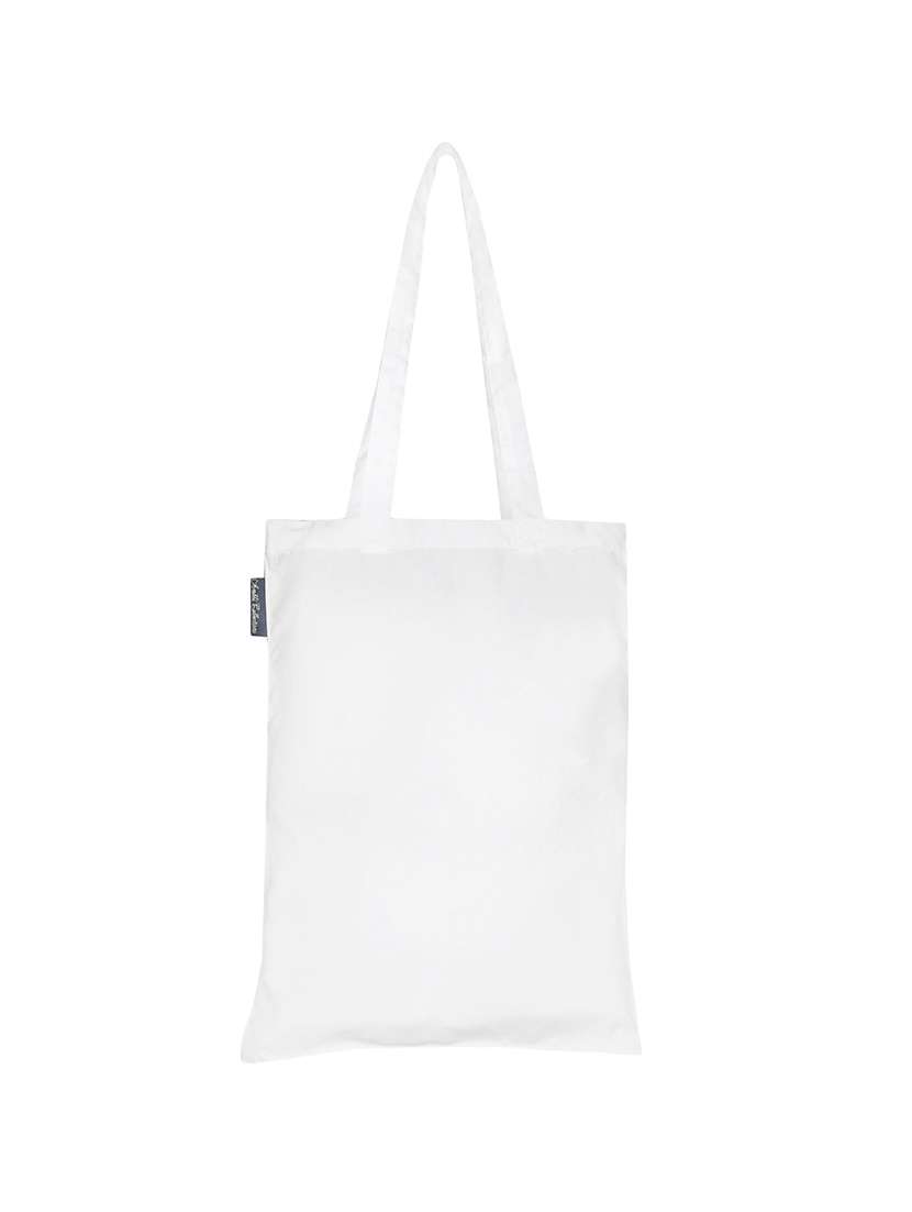 white polyester printed tote - 13710056 -  Standard Image - 1