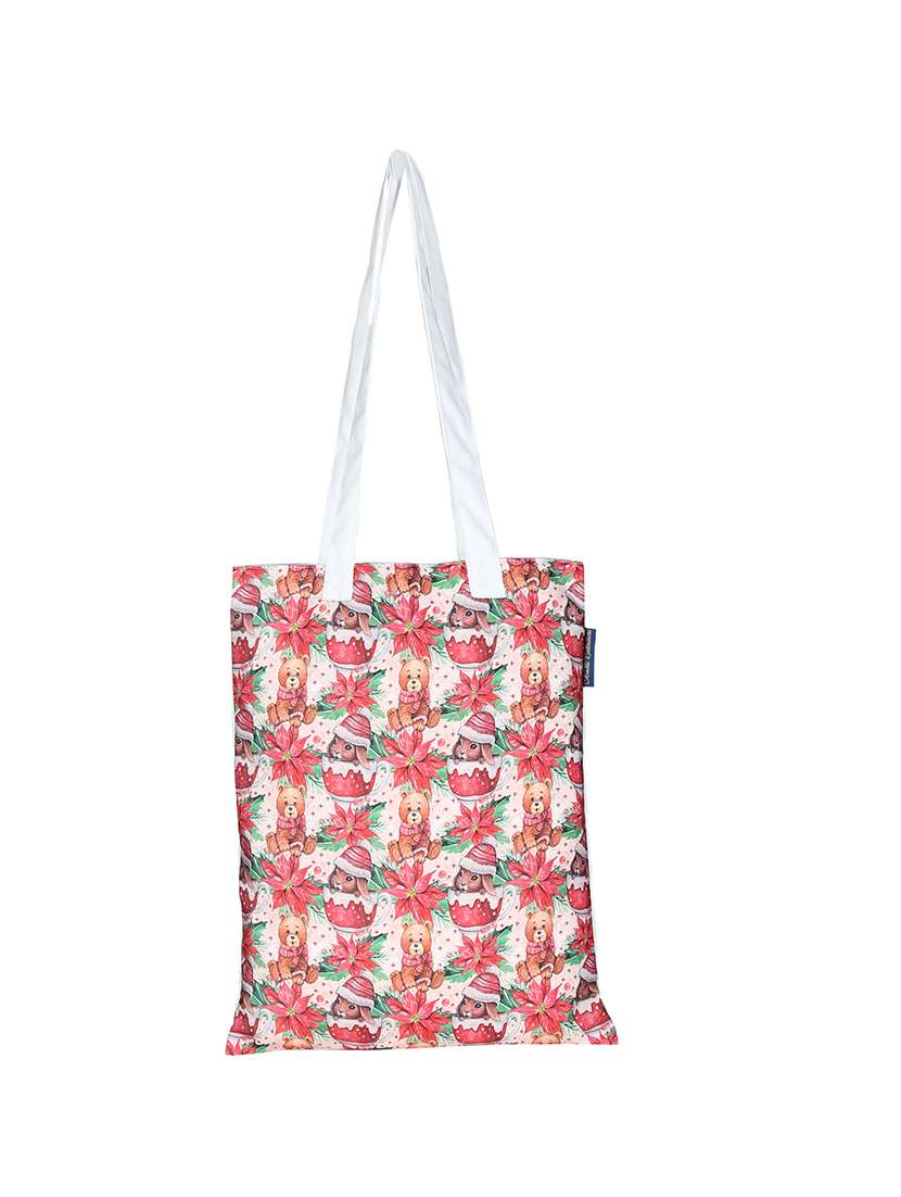 white polyester printed tote
