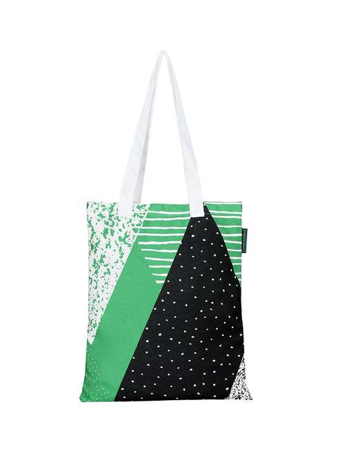 white polyester printed tote - 13710068 - Standard Image - 0