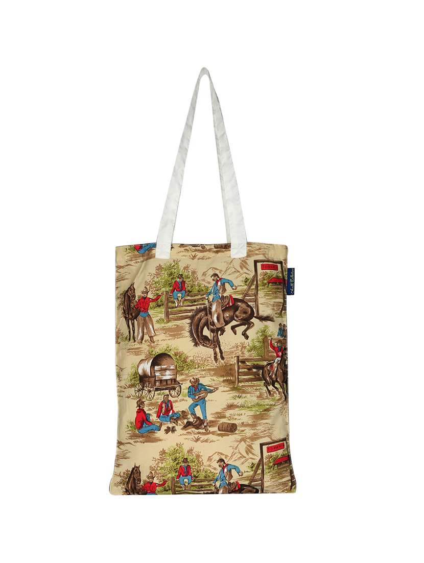 white polyester printed tote