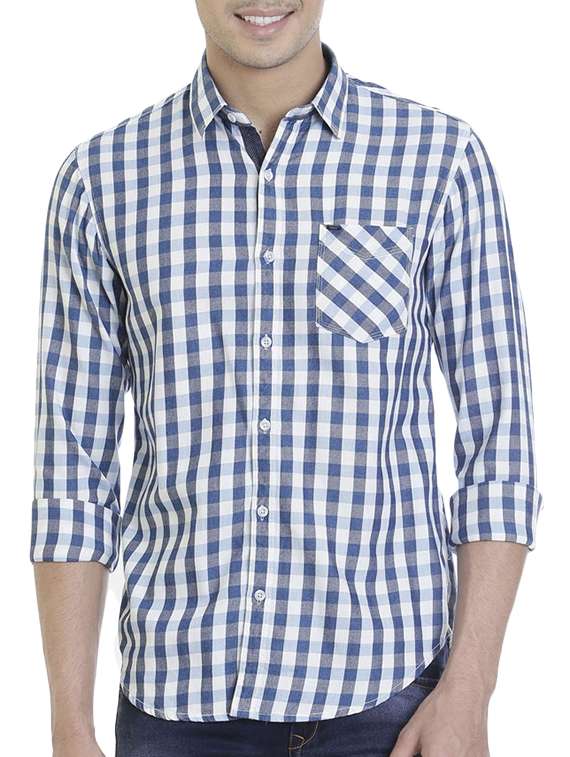 blue cotton casual shirt
