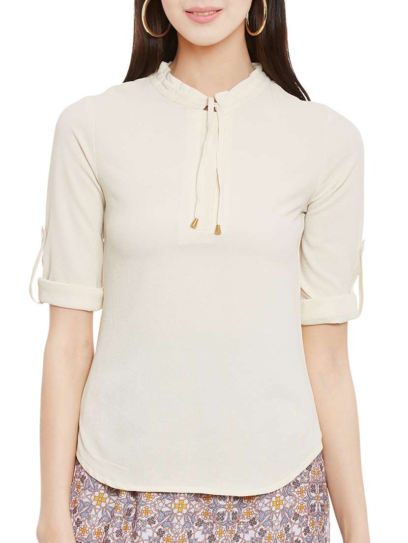 solid beige viscose top