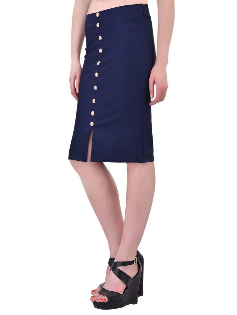 dark blue lycra pencil skirt - 13714679 - Standard Image - 1