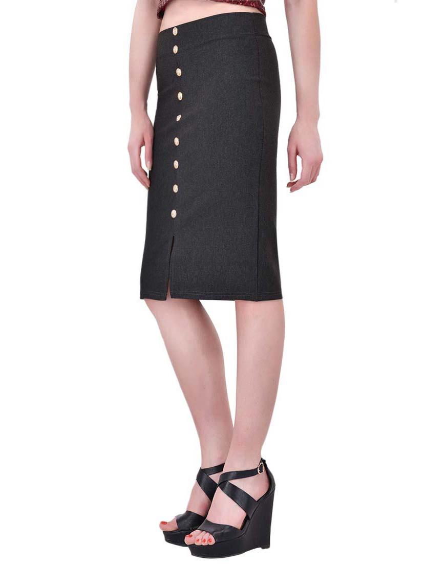 dark grey lycra pencil skirt - 13714680 - Standard Image - 1