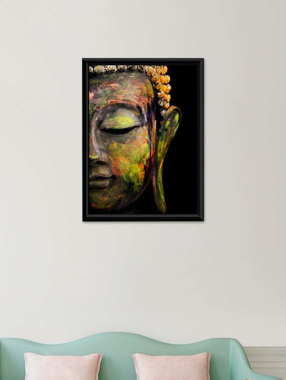 gautam buddha wall poster (with frame)