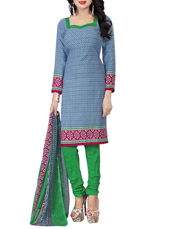 grey crepe printed churidaar suits dress material