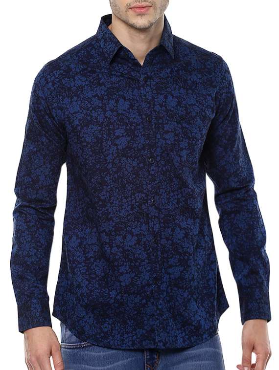 blue cotton casual shirt