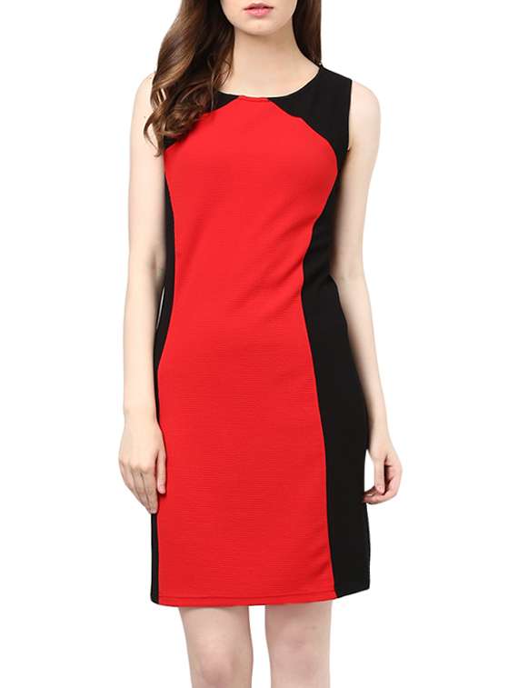 Buy Red Lycra Sheath Dress by Fashion Flavor Online shopping for