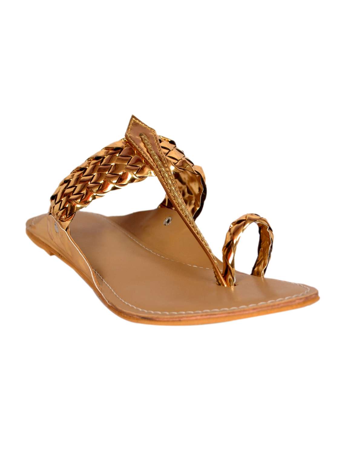 gold one toe  kolhapuri