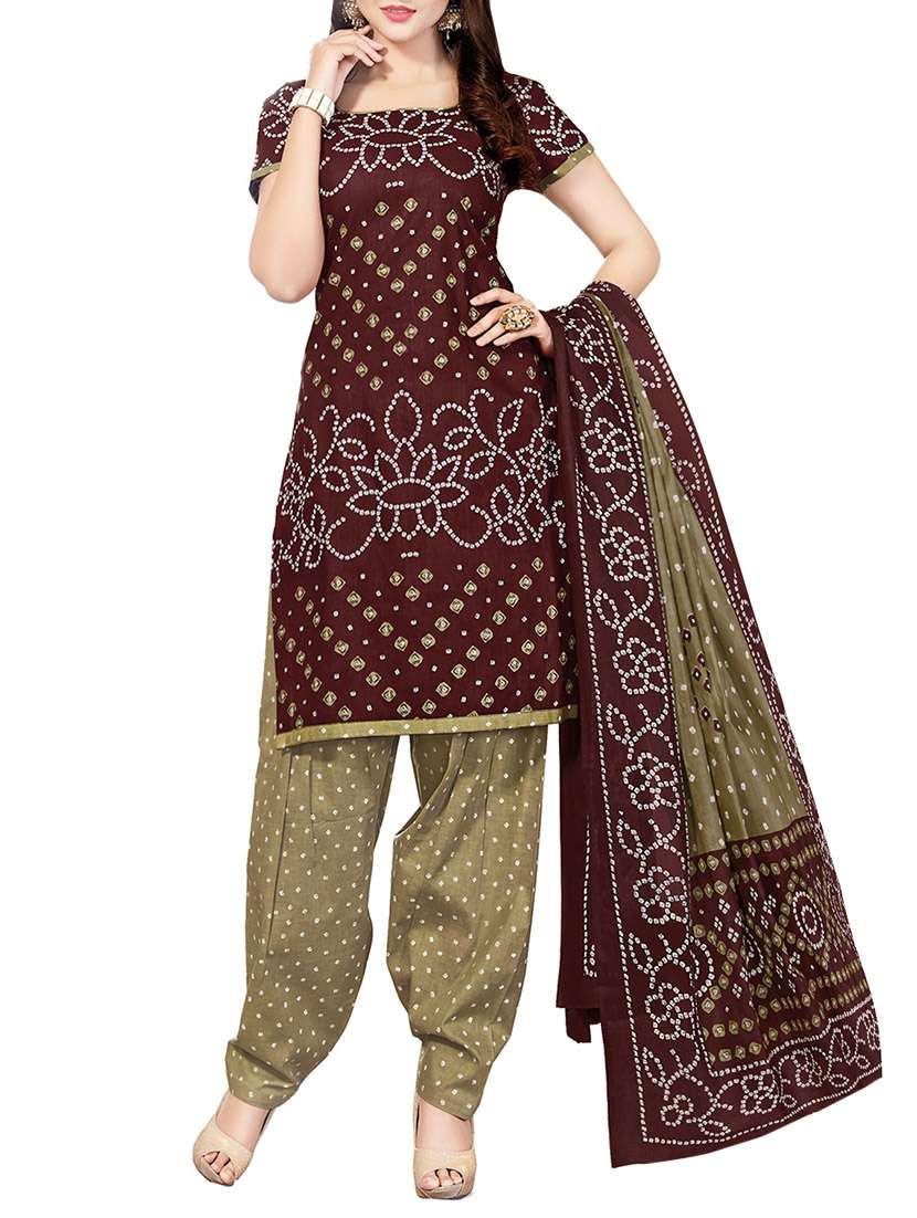brown salwar suits dress material