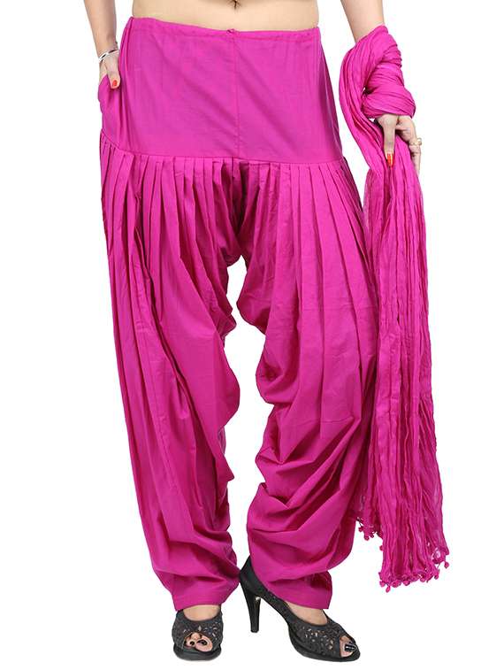 pink cotton patiyala salwars