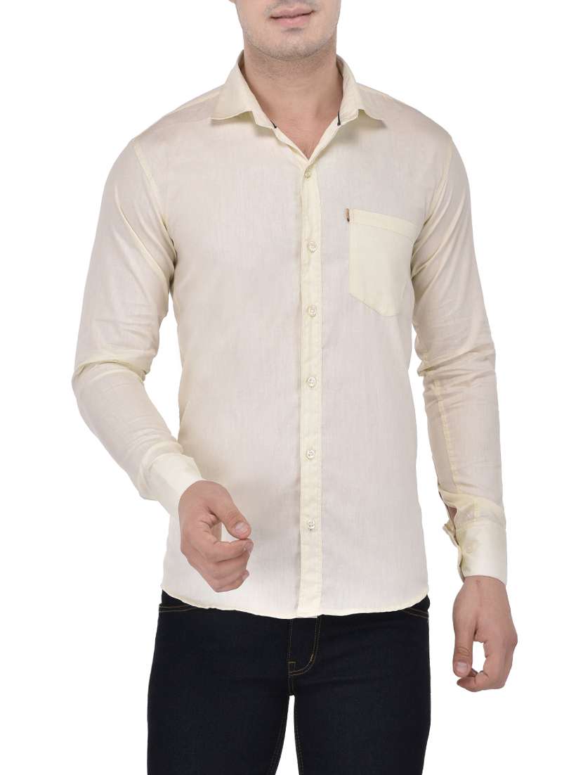 yellow cotton casual shirt