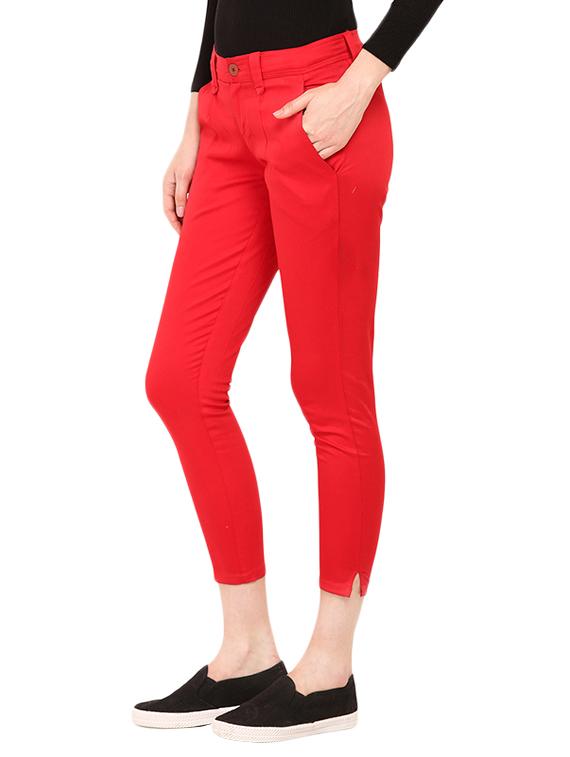 red cotton chinos trouser - 13733743 - Standard Image - 1