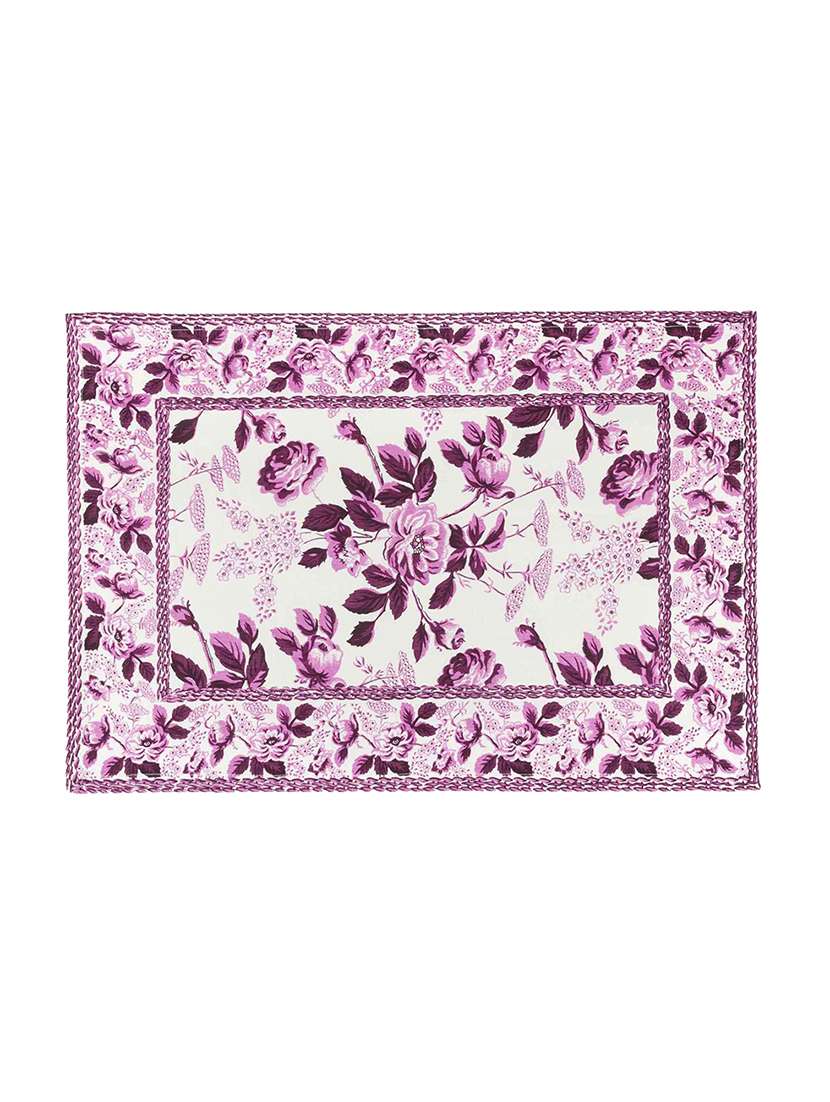 purple printed cotton canvas placemats for dining table - 13734223 -  Standard Image - 1