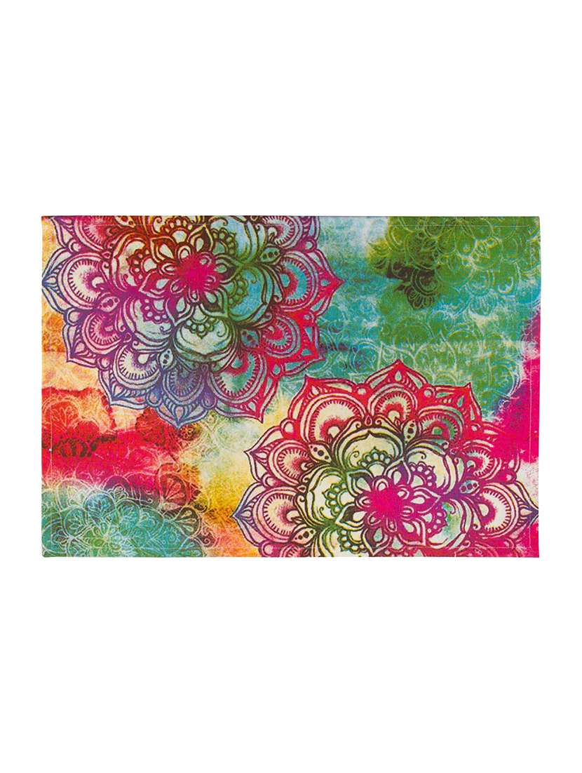multicolour floral printed cotton canvas placemats for dining table - 13734234 -  Standard Image - 1