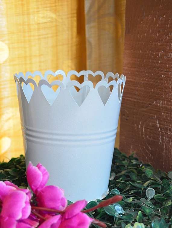 Blue Metal Planter By Color Palette