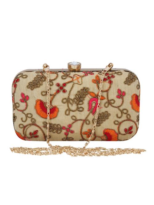beige metal box clutch - 13736166 -  Standard Image - 0