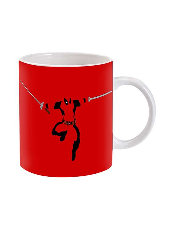 mooch wale deadpool all red ceramic mug