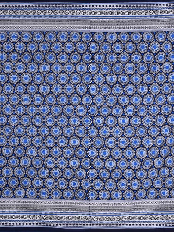 blue cotton printed double bedsheet with two pillow covers - 13739443 - Standard Image - 1