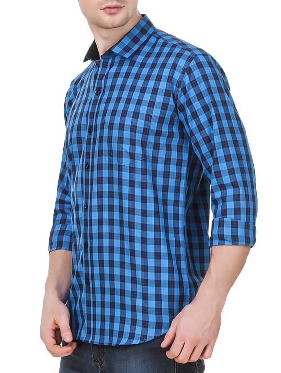 blue cotton casual shirt - 13739529 - Standard Image - 1