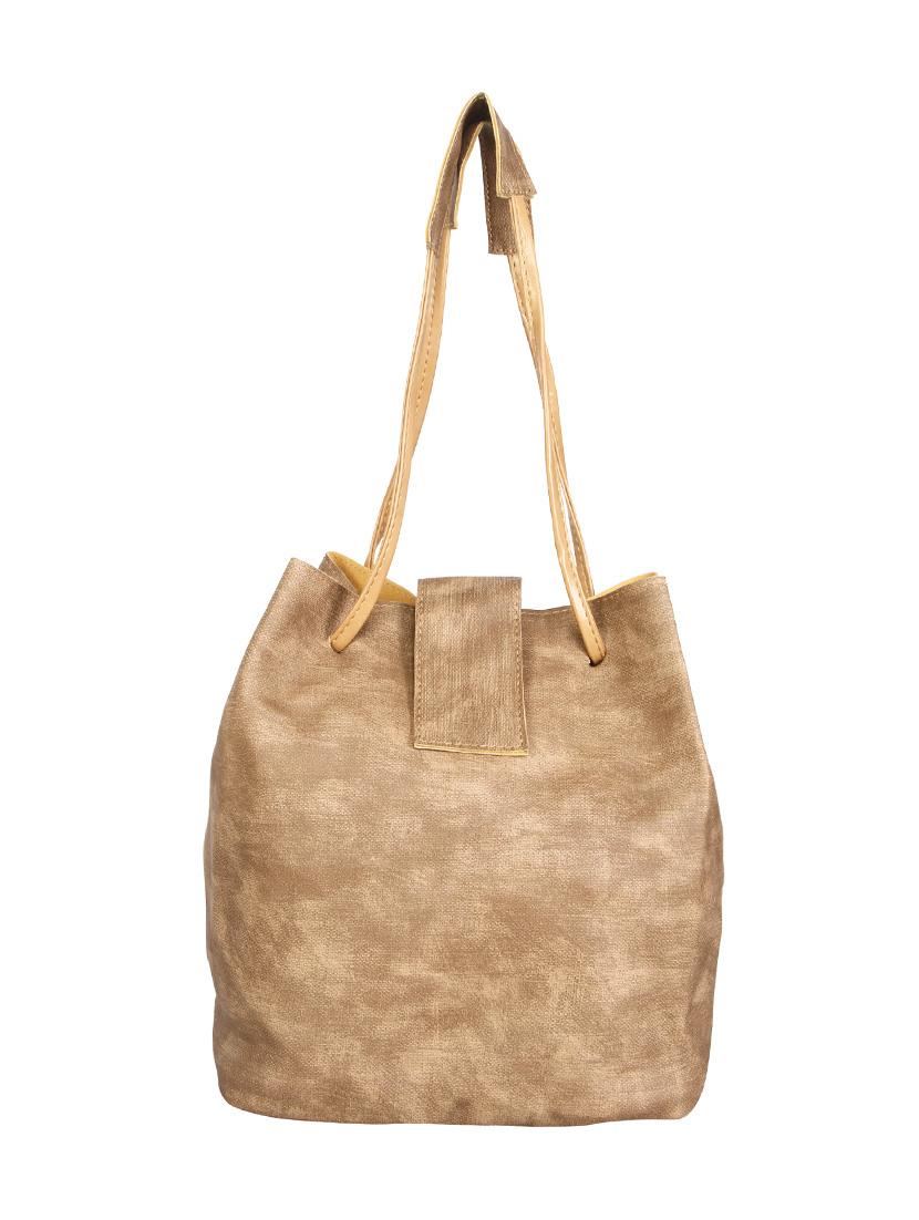 brown leatherette regular handbag - 13740700 - Standard Image - 1
