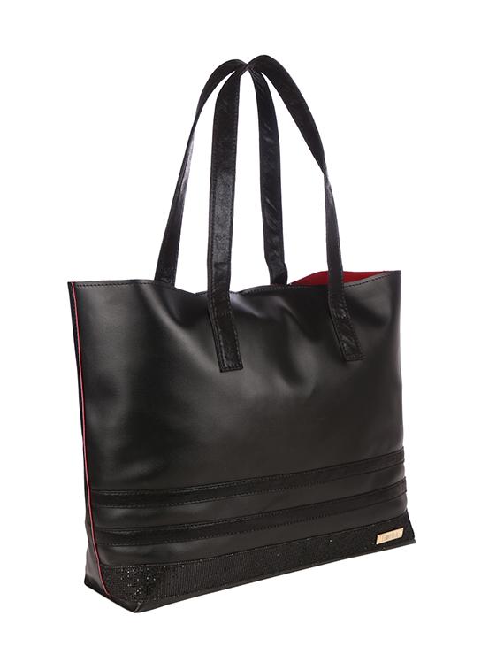 black leatherette regular tote - 13740703 - Standard Image - 4