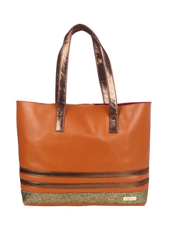 tan leatherette regular tote - 13740708 - Standard Image - 1
