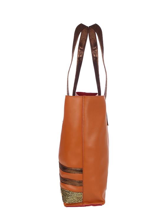 tan leatherette regular tote - 13740708 - Standard Image - 4