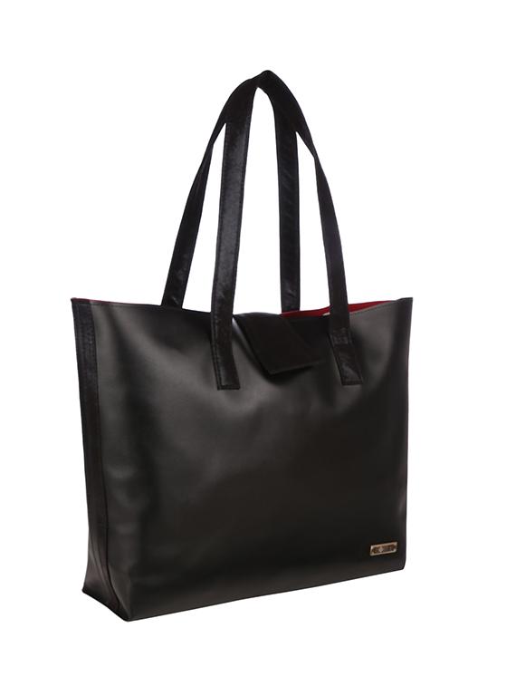 black leatherette regular tote - 13740709 - Standard Image - 4