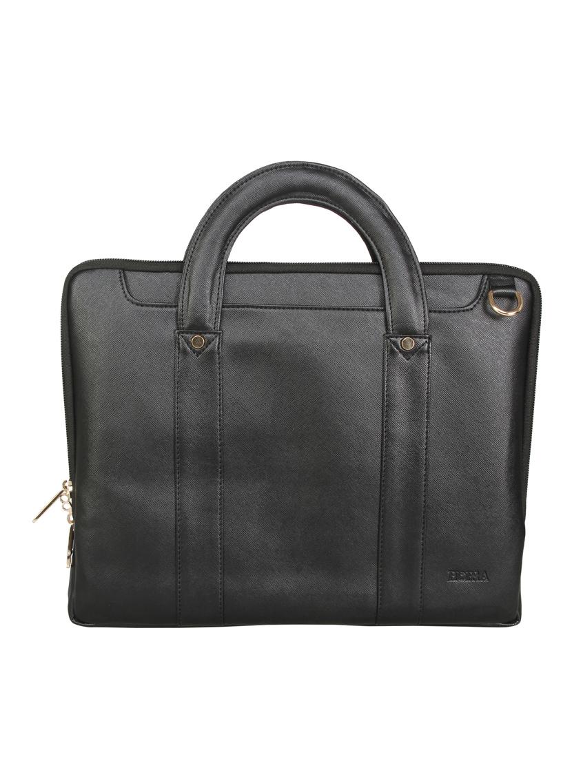 black leatherette laptop bag - 13740746 - Standard Image - 1